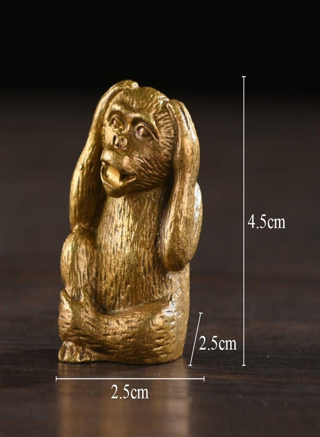 BRABUD Brass Statue Three Monkeys See No Speak No Hear No Evil Home Office Desk Decor Gift TQZDBS003 - Image 2